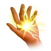 Hand with lightning